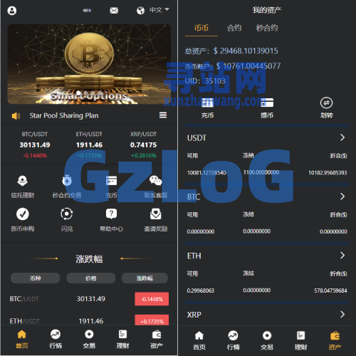 多语言交易所系统/秒合约交易/理财认购矿机闪兑贷款