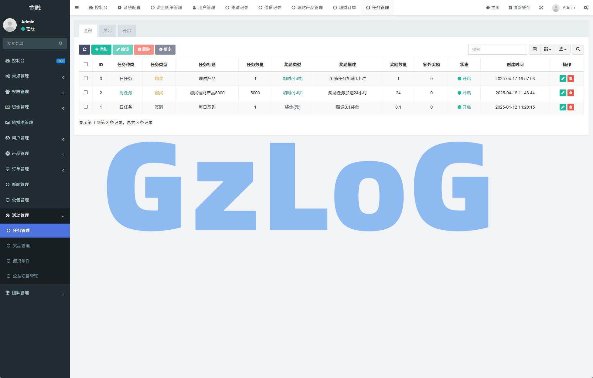 24、新版投资理财系统/借贷/爱心公益/签到/三级分销 - GzLoG博客