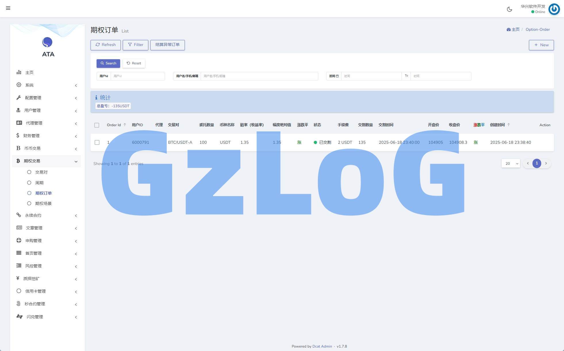 25、海外交易所系统/合约/期权/质押/秒合约/插针控制/申购 - GzLoG博客